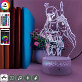 Star Wars The Mandalorina 3D Night LED Clock Base Table Lamp
