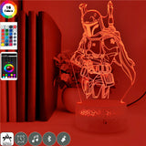 Star Wars The Mandalorina 3D Night LED Clock Base Table Lamp