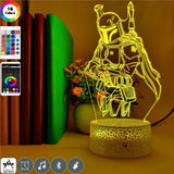 Star Wars The Mandalorina 3D Night LED Clock Base Table Lamp