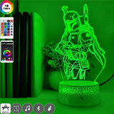 Star Wars The Mandalorina 3D Night LED Clock Base Table Lamp