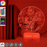 Star Wars The Mandalorina 3D Night LED Clock Base Table Lamp