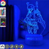 Star Wars The Mandalorina 3D Night LED Clock Base Table Lamp